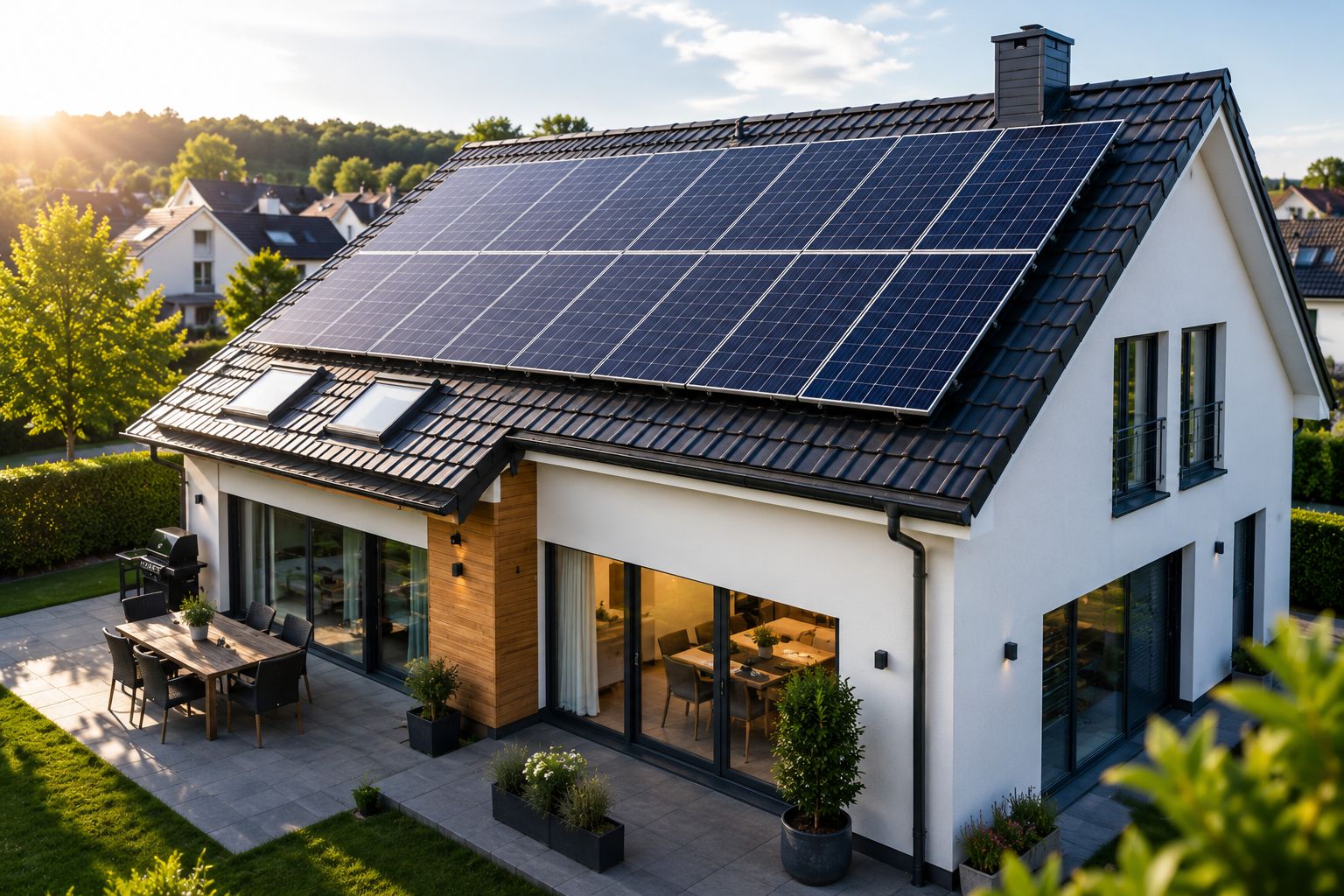 Photovoltaik-Anlage auf einem Hausdach